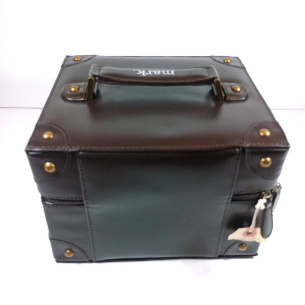 Vintage mark. by Avon Brown Trunk Cosmetic Case with Mirror & Pouch